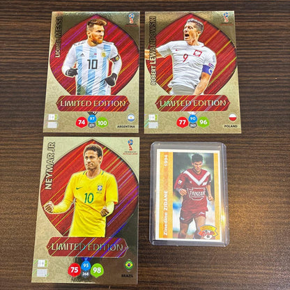 Soccer Card Messi Lewandowski Neymar Zidane 4-Card Set — Japanese