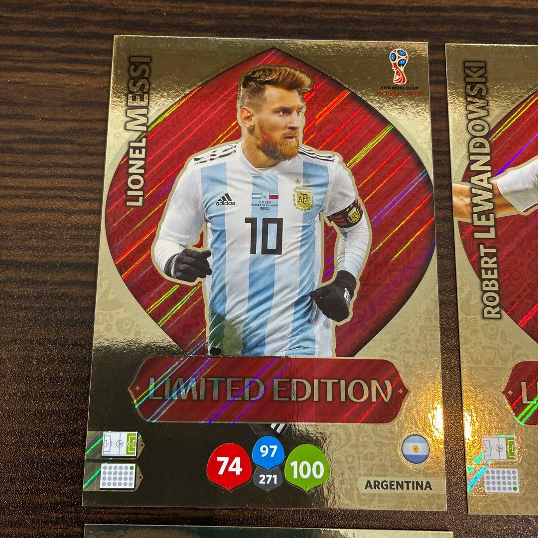 Soccer Card Messi Lewandowski Neymar Zidane 4-Card Set — Japanese