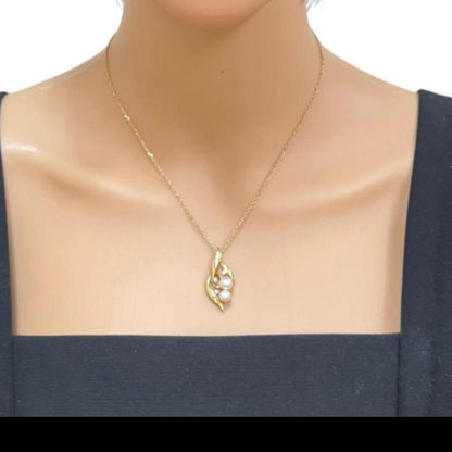 MIKIMOTO necklace with diamond accents, K18 gold, and 5.9 to 6.7 mm pearls on a 39.5 cm chain