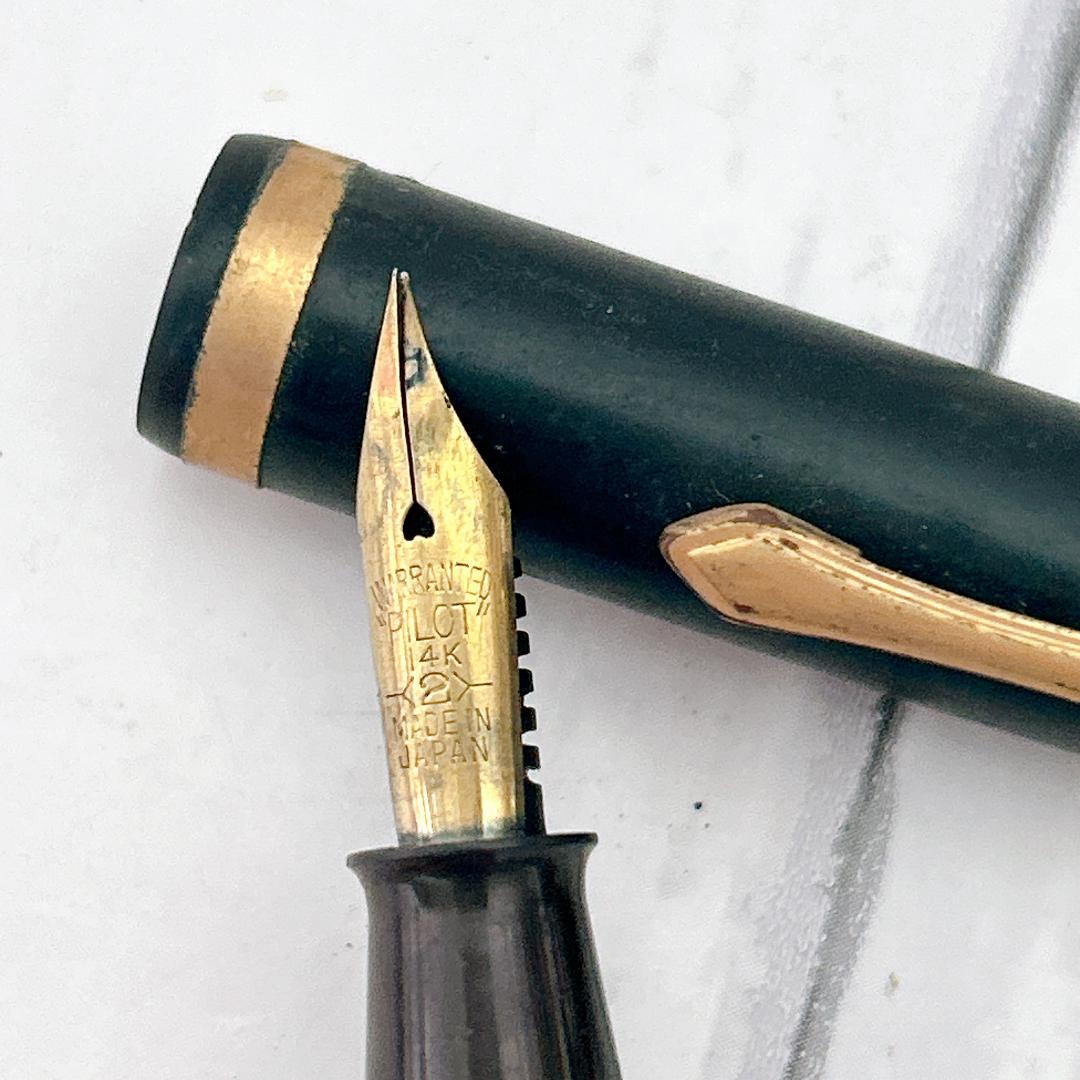 PILOT 14K gold fountain pen model 8063 made in Japan shown with cap on