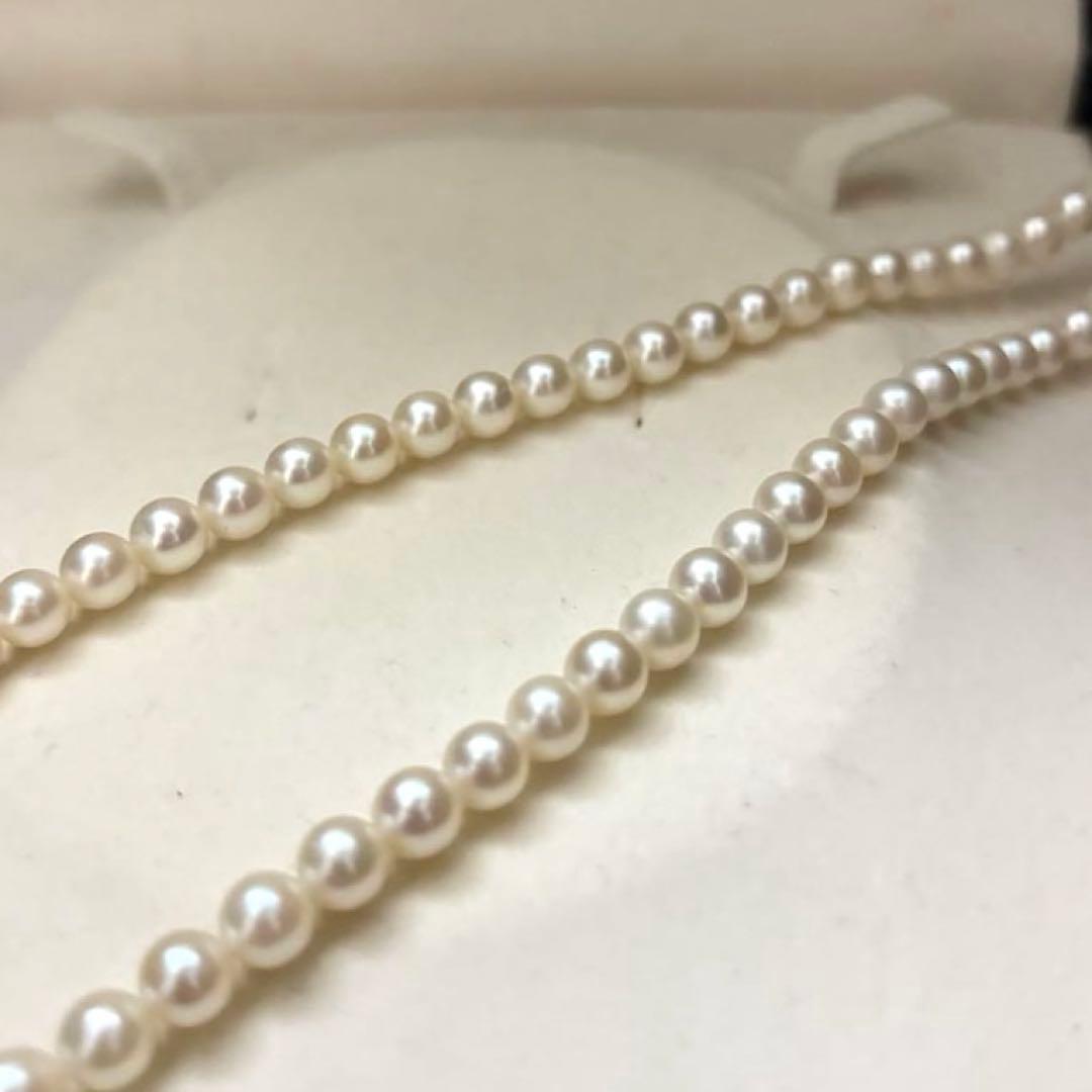 Aukoya pearl necklace with 5.5-6mm white round pearls, 41cm length