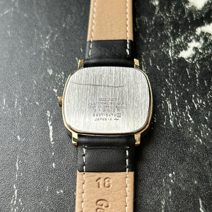SEIKO Sharijo Square Gold Quartz Men's Watch — Japanese