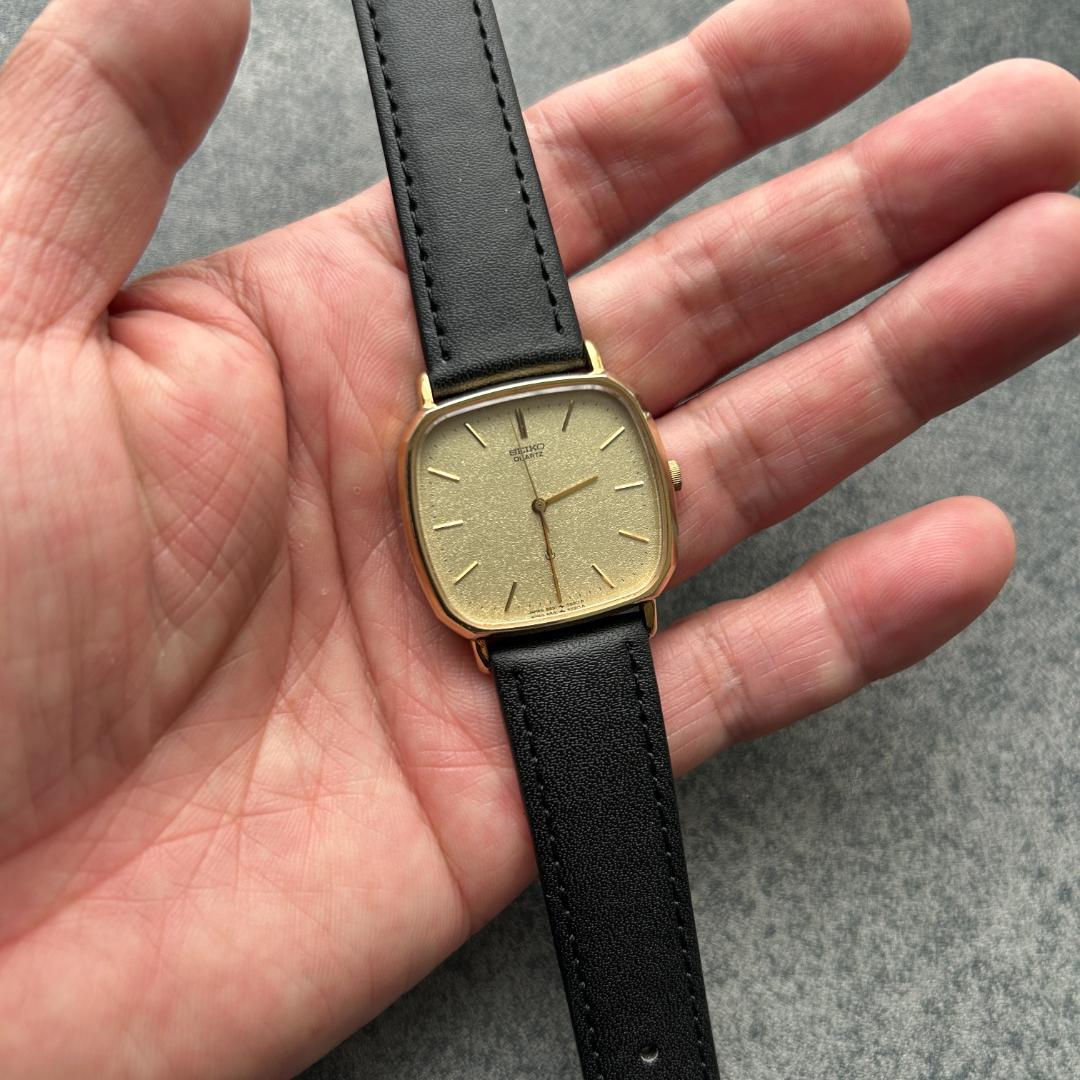 SEIKO Sharijo Square Gold Quartz Men's Watch — Japanese