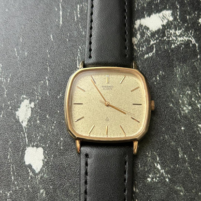 SEIKO Sharijo Square Gold Quartz Men's Watch — Japanese