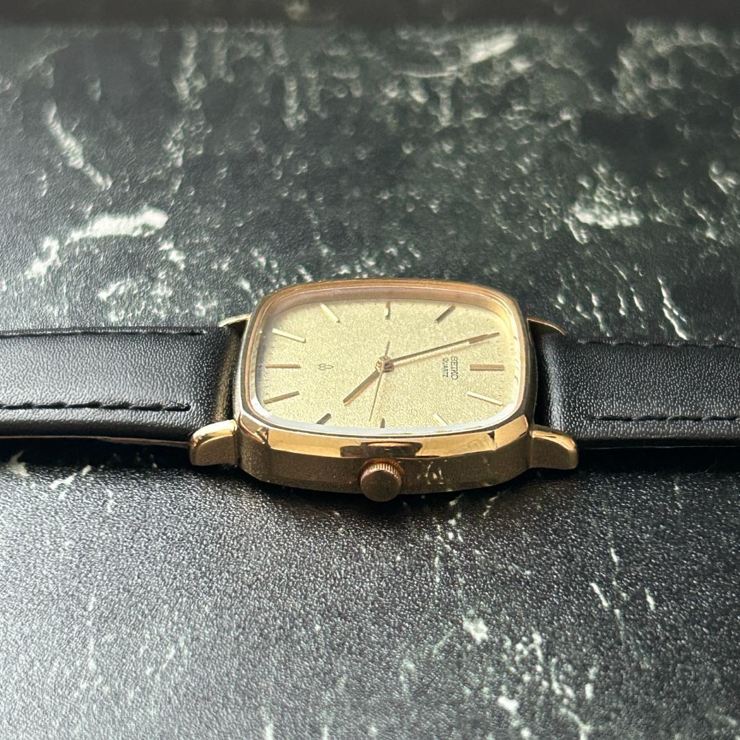 SEIKO Sharijo Square Gold Quartz Men's Watch — Japanese