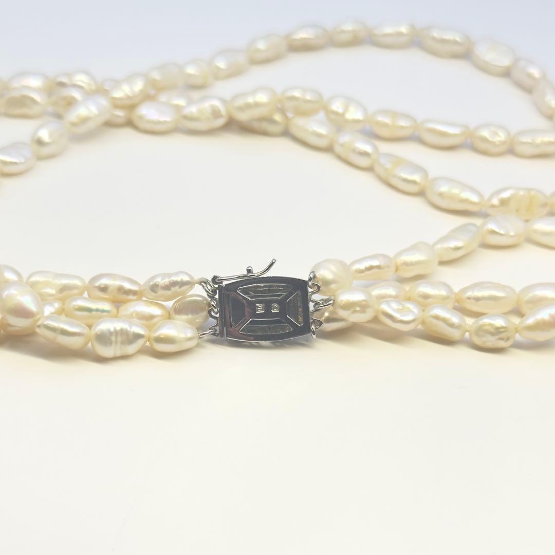 Tasaki SV 3-strand necklace featuring baroque pearls with a length of approximately 41cm