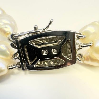 Tasaki SV 3-strand necklace featuring baroque pearls with a length of approximately 41cm