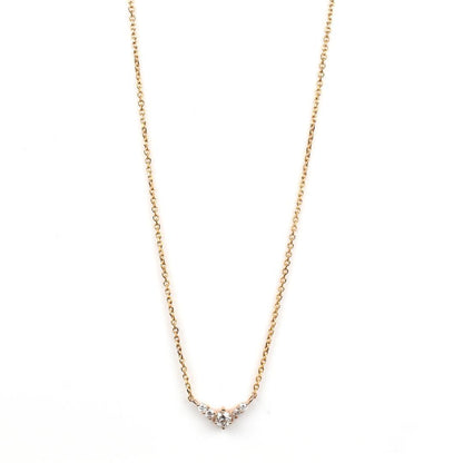 Agete yellow gold necklace featuring 5 diamonds totaling 0.08 carats on a 40cm adjustable chain