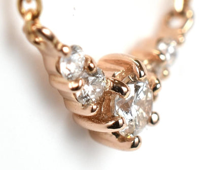 Agete yellow gold necklace featuring 5 diamonds totaling 0.08 carats on a 40cm adjustable chain