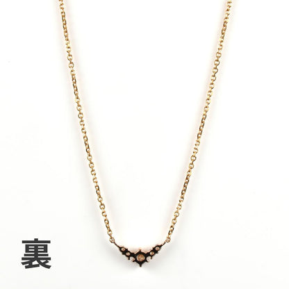 Agete yellow gold necklace featuring 5 diamonds totaling 0.08 carats on a 40cm adjustable chain