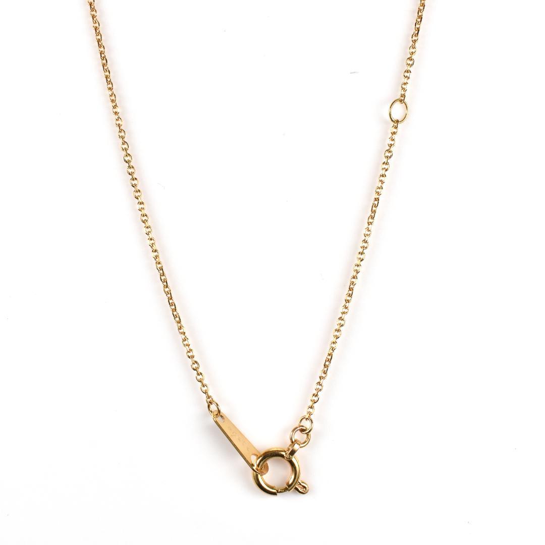 Agete yellow gold necklace featuring 5 diamonds totaling 0.08 carats on a 40cm adjustable chain