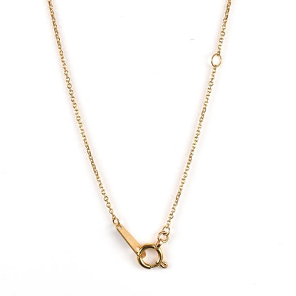 Agete yellow gold necklace featuring 5 diamonds totaling 0.08 carats on a 40cm adjustable chain