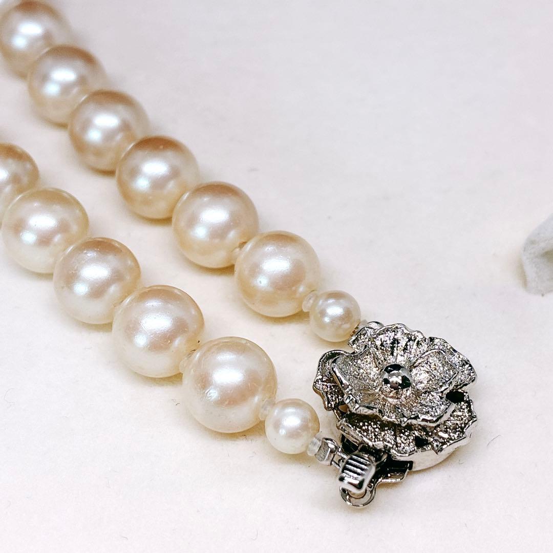 Akaoya True Pearl Necklace with 43 cm length and lustrous white pearls on a clean background