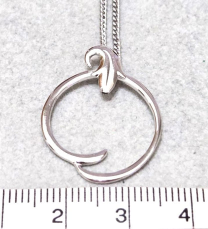Mikimoto Circle Silver Necklace with a circle pendant on a 43 cm silver chain