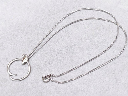 Mikimoto Circle Silver Necklace with a circle pendant on a 43 cm silver chain
