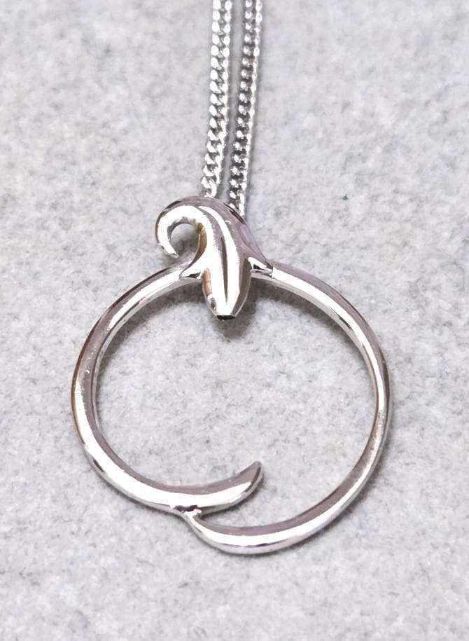 Mikimoto Circle Silver Necklace with a circle pendant on a 43 cm silver chain