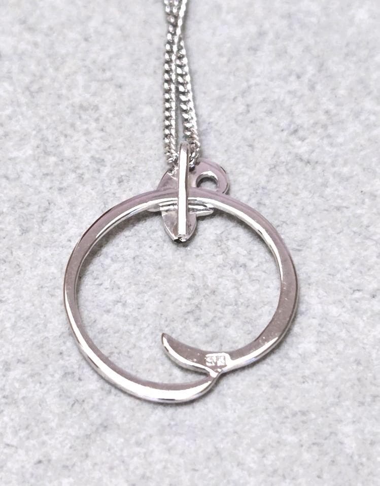 Mikimoto Circle Silver Necklace with a circle pendant on a 43 cm silver chain