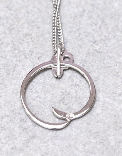 Mikimoto Circle Silver Necklace with a circle pendant on a 43 cm silver chain
