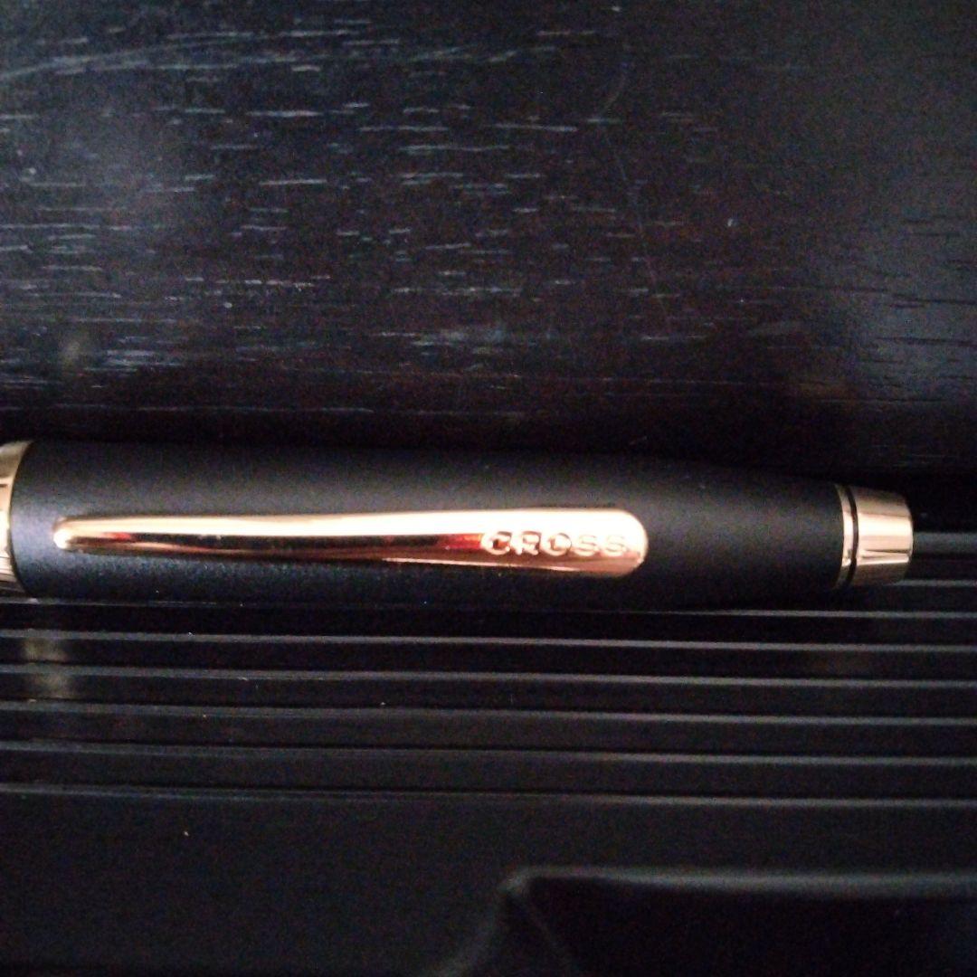 CROSS Century II black lacquer oil-based ballpoint pen with brass body and medium point