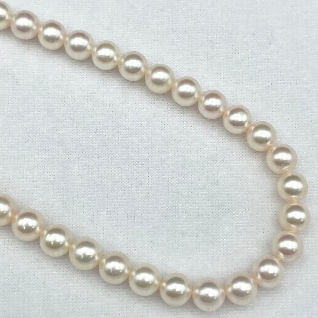 Tasaki Akoya pearl necklace 6.5-7.0mm white pearls with silver clasp 42cm length