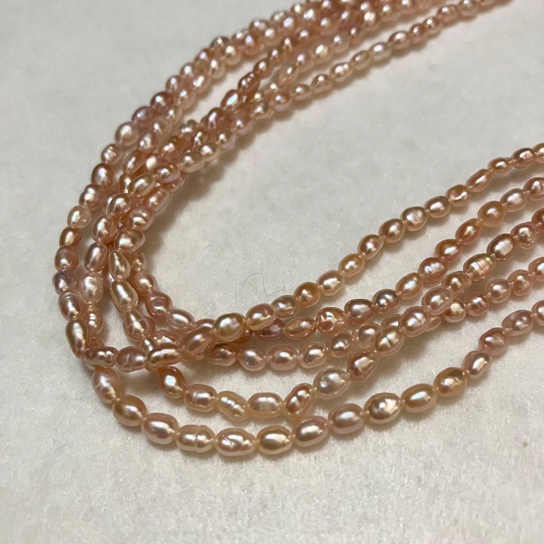 Mikimoto K145 elegant 5-row baby pearl necklace with 2.5-3.5mm pearls and K14 gold clasp, 48cm length