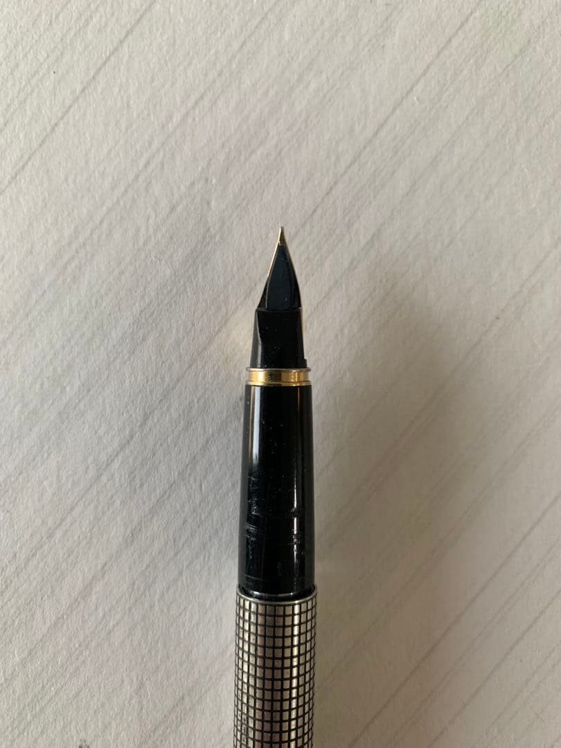 PILOT Sterling Silver Fountain Pen with 14K gold nib, showing slight grip damage and missing ring part