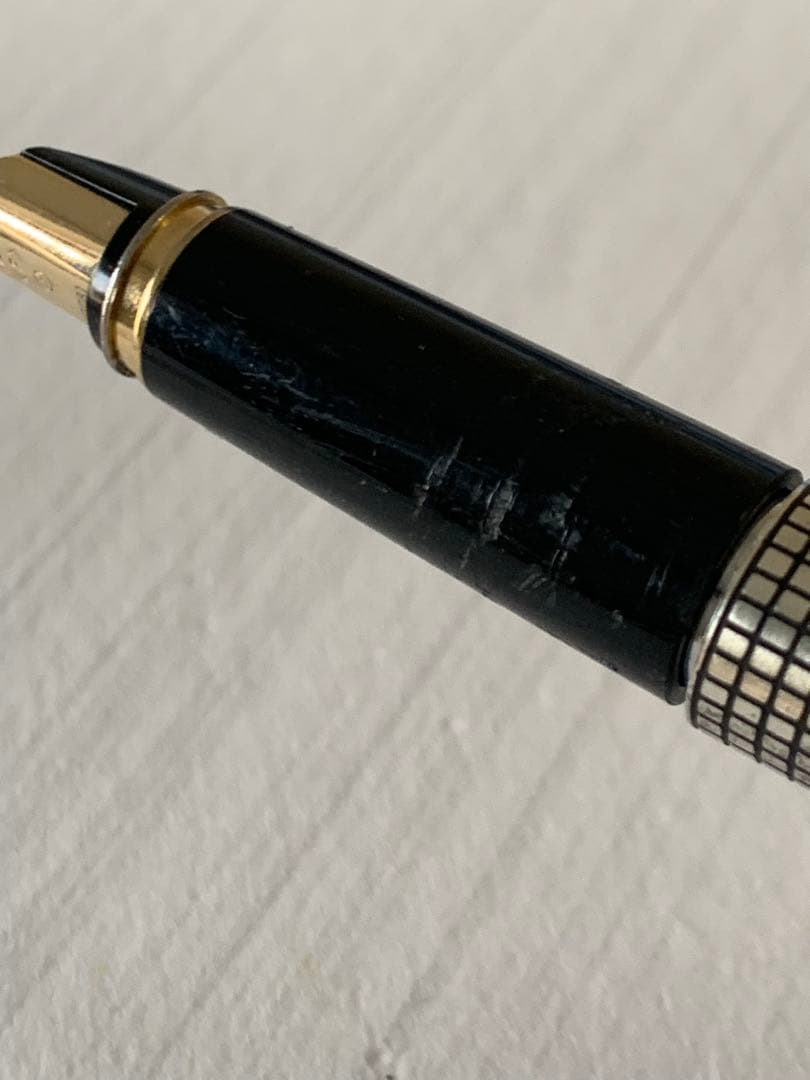 PILOT Sterling Silver Fountain Pen with 14K gold nib, showing slight grip damage and missing ring part