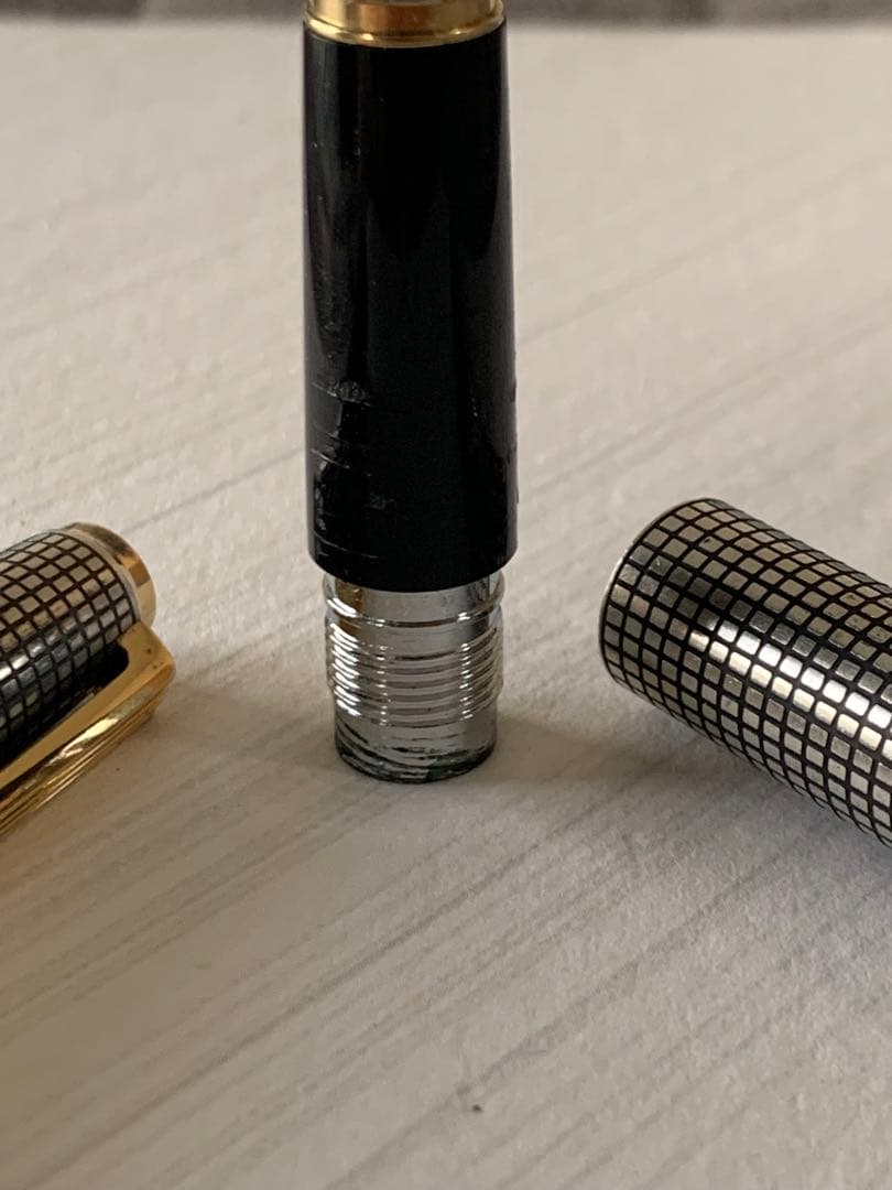 PILOT Sterling Silver Fountain Pen with 14K gold nib, showing slight grip damage and missing ring part