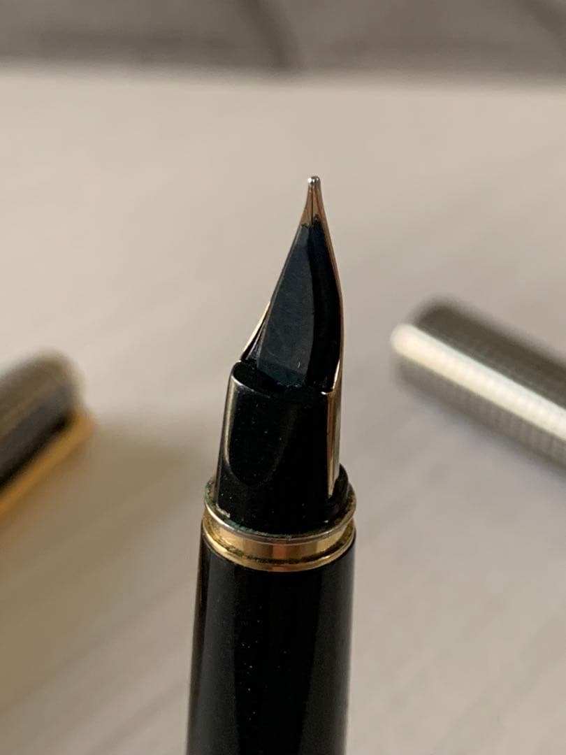 PILOT Sterling Silver Fountain Pen with 14K gold nib, showing slight grip damage and missing ring part