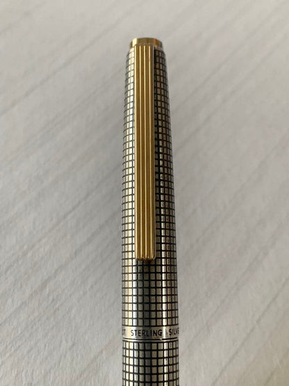 PILOT Sterling Silver Fountain Pen with 14K gold nib, showing slight grip damage and missing ring part