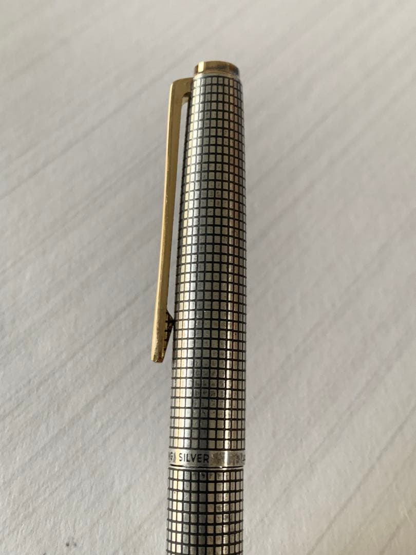 PILOT Sterling Silver Fountain Pen with 14K gold nib, showing slight grip damage and missing ring part