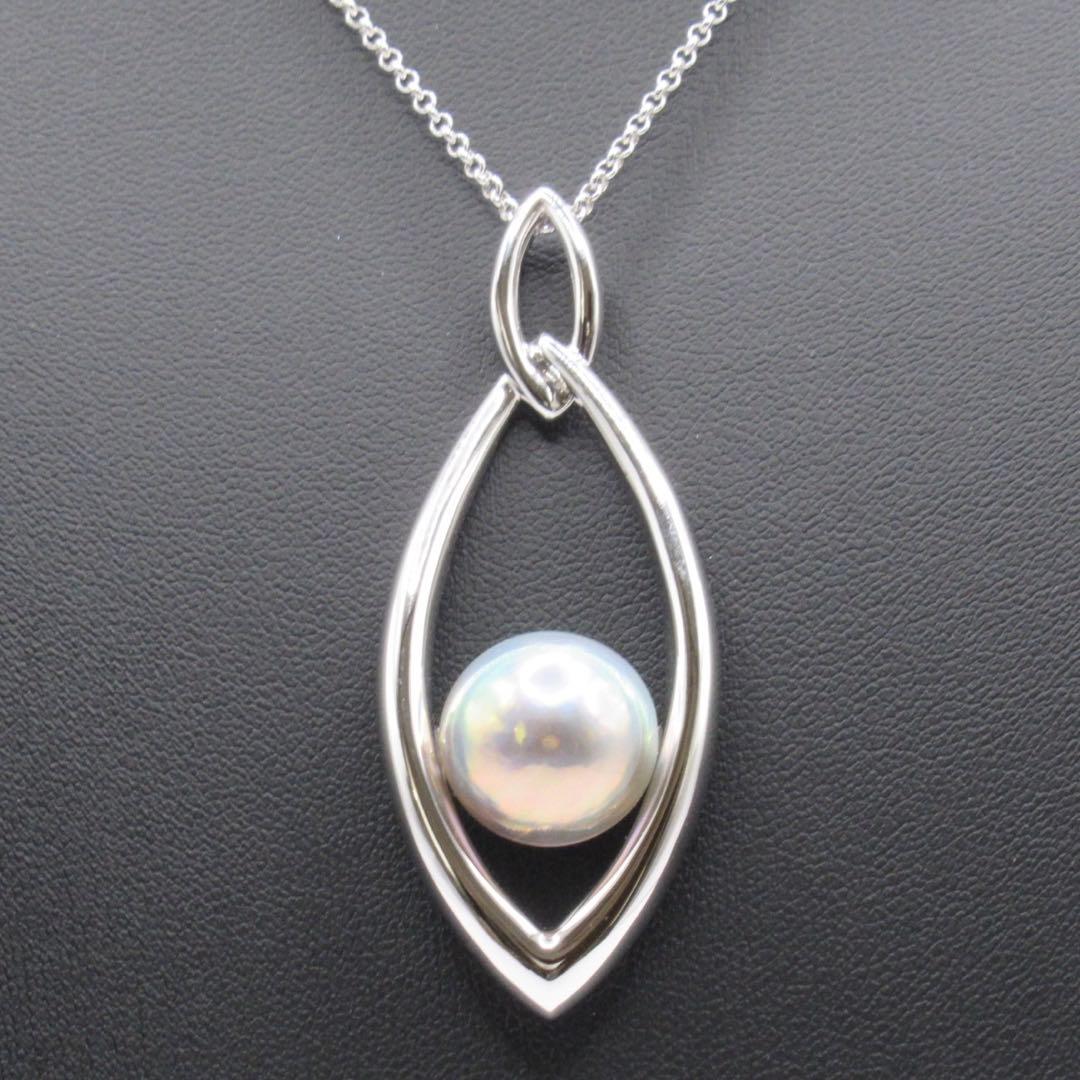 Tasaki Mabe Pearl Necklace featuring a 15mm pearl on a 60cm silver SV925 chain with black case and accessories