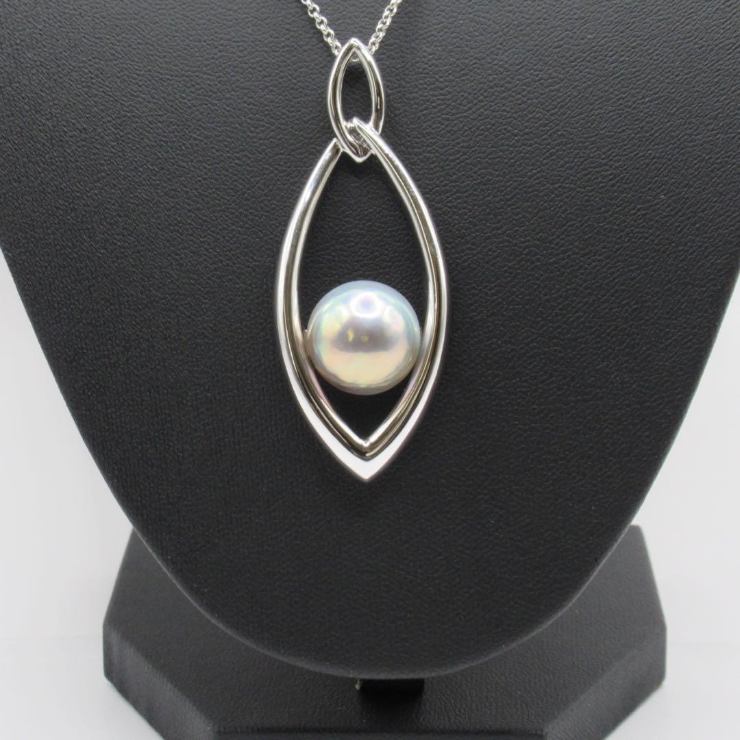 Tasaki Mabe Pearl Necklace featuring a 15mm pearl on a 60cm silver SV925 chain with black case and accessories