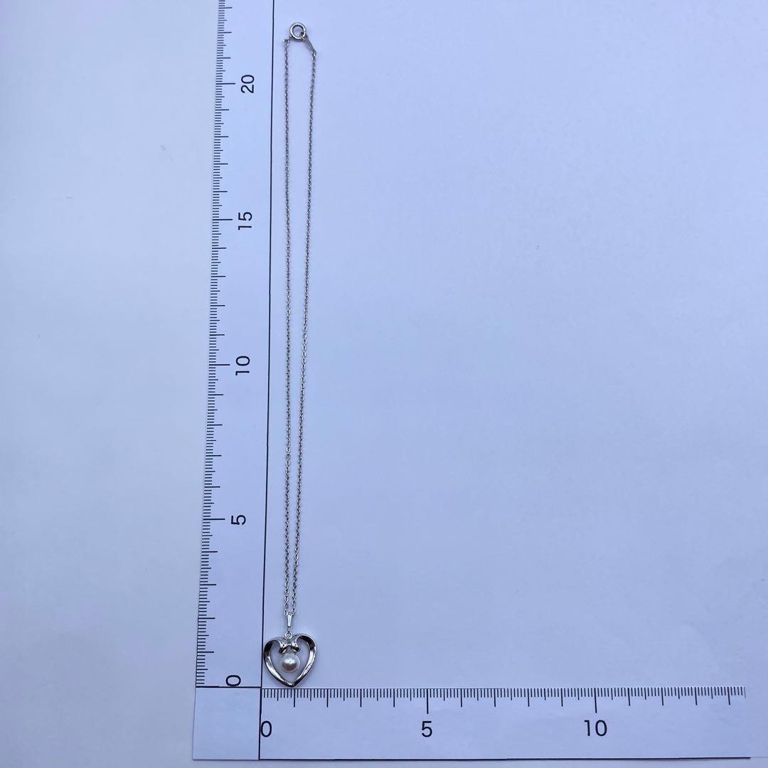 MIKIMOTO Pearl Silver Necklace 22 with single 6mm pearl on 40cm silver chain and engraved markings