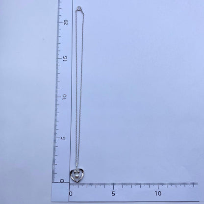 MIKIMOTO Pearl Silver Necklace 22 with single 6mm pearl on 40cm silver chain and engraved markings