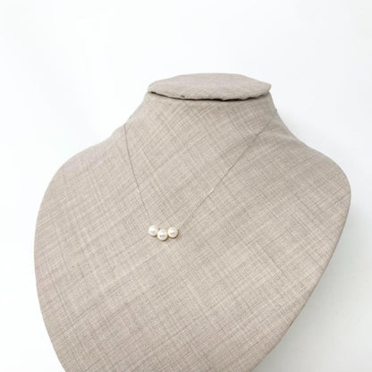Platinum 6.5mm three-strand Akoya pearl necklace with PT850 40cm chain