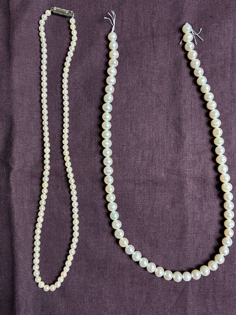 Akoya pearl necklace with 4.5mm baby pearls in white pink tones and SV925 clasp