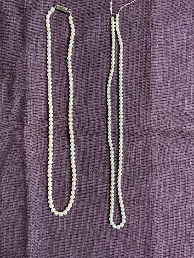 Akoya pearl necklace with 4.5mm baby pearls in white pink tones and SV925 clasp