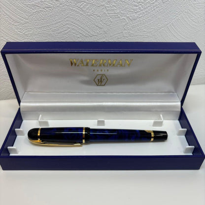 Set of six used pens including Waterman fountain pen, Colibri ballpoint pen, Bernate fountain pen and mechanical pencil, Tokyo Electron ballpoint pen