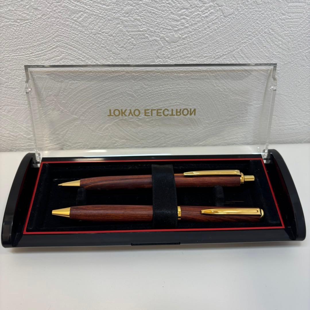 Set of six used pens including Waterman fountain pen, Colibri ballpoint pen, Bernate fountain pen and mechanical pencil, Tokyo Electron ballpoint pen