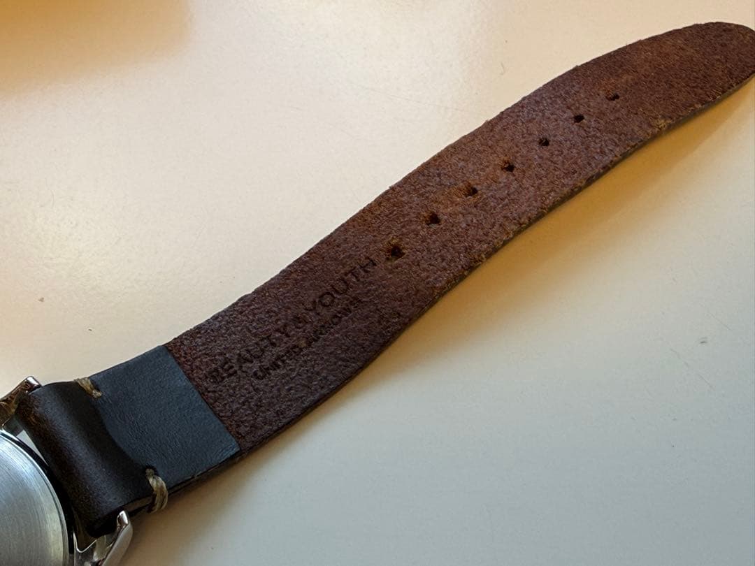 TIMEX B&Y/Timex/Limited/Collaboration/With-Horween-Leather/Box-Dated Analog Men's Watch — Japanese