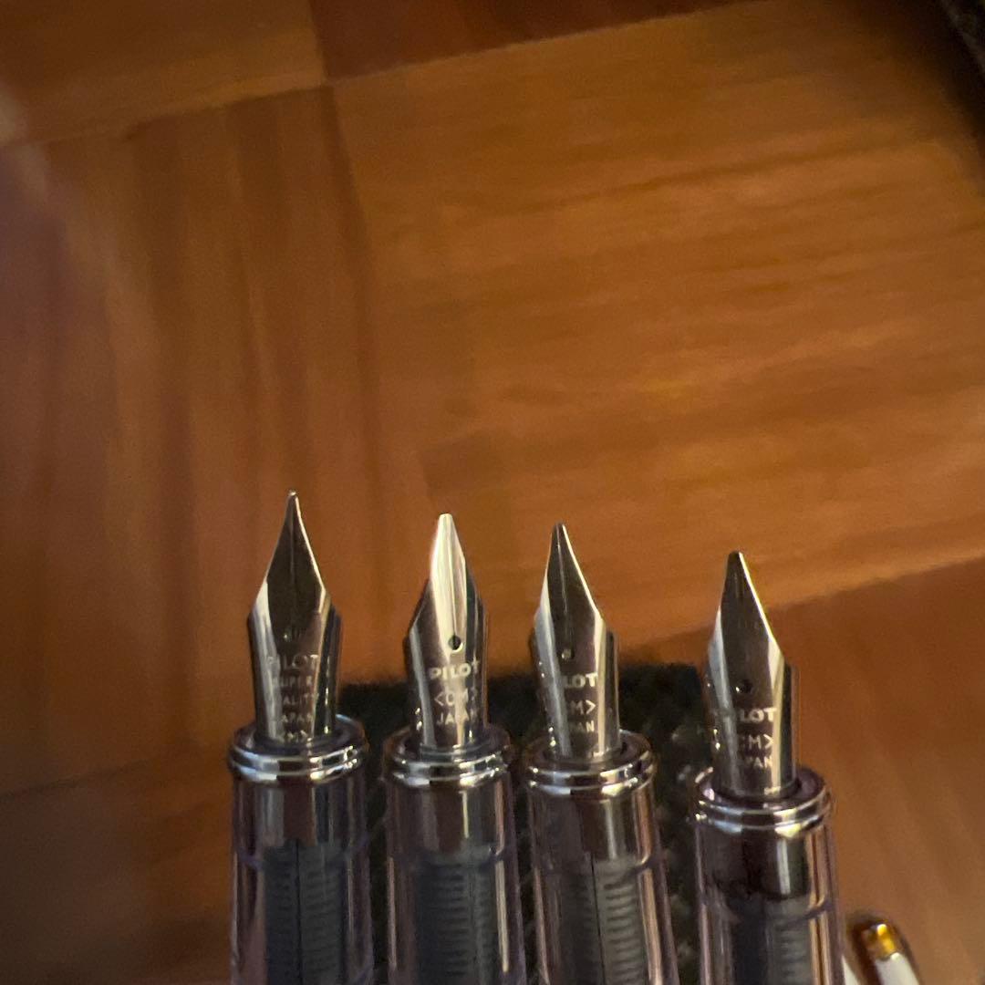 Pilot fountain pen six piece set including six pens and a black pen case