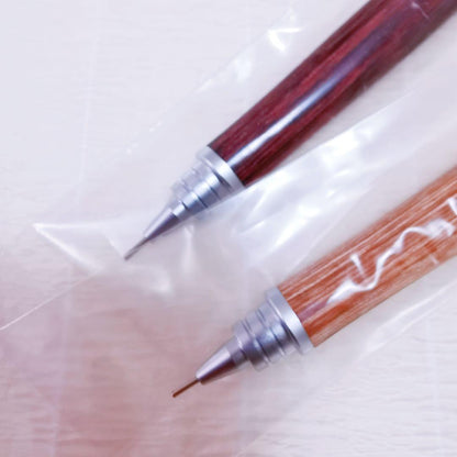 Pilot S20 wooden mechanical pencil set with brown 0.3mm and deep red 0.5mm pencils and replacement leads included