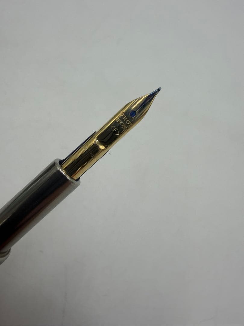 Pilot Capless F fine tip fountain pen with 18K gold nib and ink included, shown in original condition