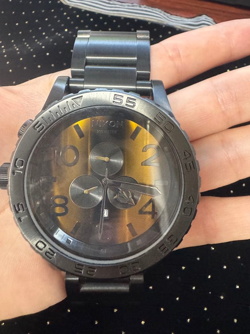 NIXON 黒金 300m防水 Quartz Men's Watch — Japanese