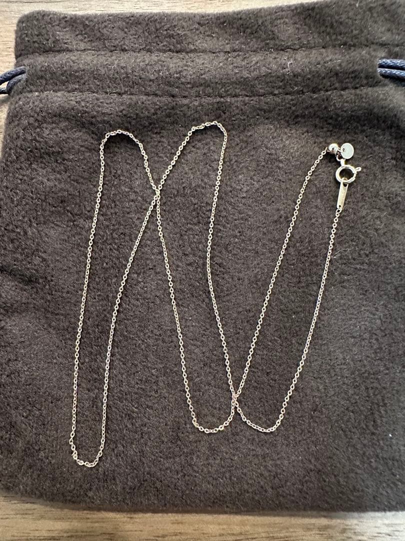 agete K10 gold necklace chain measuring 50cm length displayed on white background