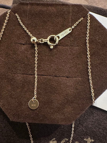 agete K10 gold necklace chain measuring 50cm length displayed on white background