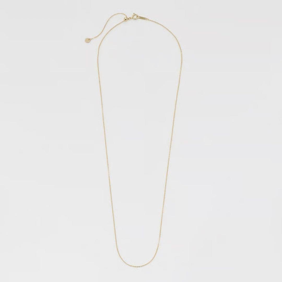 agete K10 gold necklace chain measuring 50cm length displayed on white background