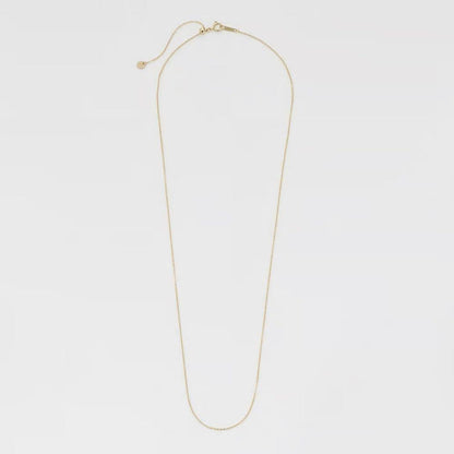 agete K10 gold necklace chain measuring 50cm length displayed on white background