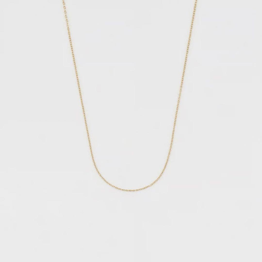 agete K10 gold necklace chain measuring 50cm length displayed on white background